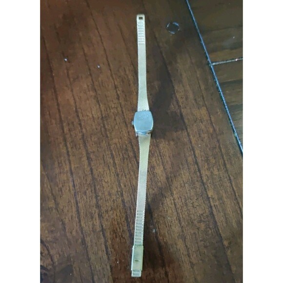 Vtg Jules Jurgensen GENUINE Diamond Gold Plated Ladies Watch Not Working - Picture 6 of 10